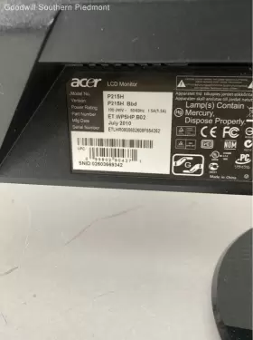 P215H-BBD ACER Widescreen Flat Panel Lcd Monitor #3