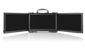 BCCD-17 ACME PORTABLE MACHINES Rugged Triple Monitor Fold Led