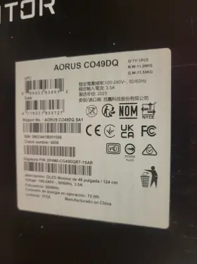 CO49DQ AORUS Gigabyte Wqhd Uw Curved Monitor #3
