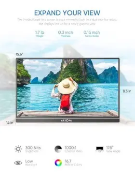 975114120095 ARZOPA Monitor Fhd Laptop Usb Hdmi Display #2