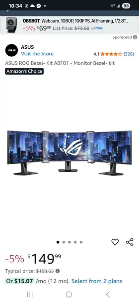 90LA00E0-B01900 ASUS Rog Bezel Monitor Kit