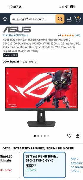 90LM0B01-B011C1 ASUS Box Rog Strix Hdr Gaming Monitor