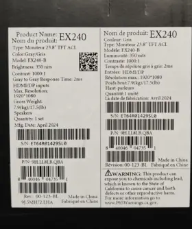 EX240 BENQ Mobiuz Ips Led Hdr Gaming Monitor #2