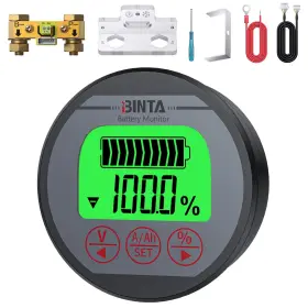 B0F8H5YCFF BINTA Shunt Battery Monitor Voltmeter Ammeter Met