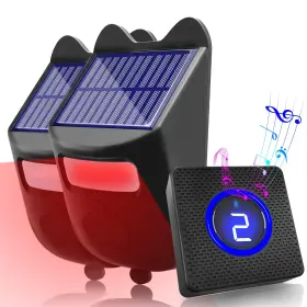 B0C623BQHS CHESBUNG Solar Driveway Alarm Wireless Motion