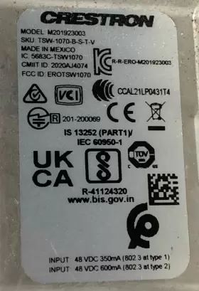 M201923003 CRESTRON Touchscreen Panel #3