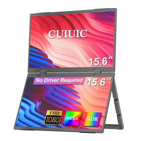 GS156DS1 CUIUIC Dual Monitor Fhd Ips Folding Stacked Triple