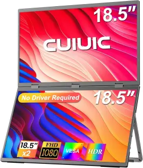 GS185DS1 CUIUIC Dual Monitor Folding Stacked Triple Laptop