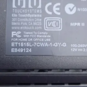 ET1515L-7CWA-1-GY-G ELO Touchscreen Monitor #2