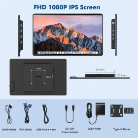 140AT1 EVICIV Monitor Touch Screen Laptop Vga Hdmi Usb #2