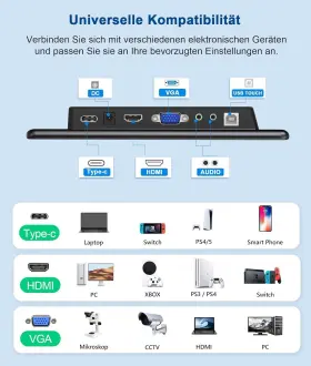 140AT1 EVICIV Monitor Touch Screen Laptop Vga Hdmi Usb #3