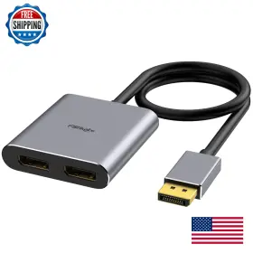 B0BY8HRK66 FAIRIKABE Displayport Dual Dp Splitter Adapter