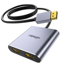 B0C4KBS7WS FAIRIKABE Displayport Dual Hdmi Adapter Splitter