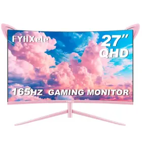 345675RT FYHXELE Pink Curved Gaming Monitor Qhd Freesync Hdmi