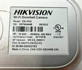DS-HD2 HIKVISION Wi Fi Doorbell Vertical Talk Night Vision #2