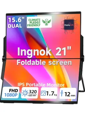 YNF2B INGNOK Folding Dual Monitor Ips Fhd Laptop Screen