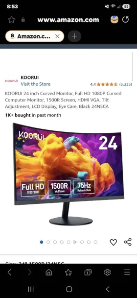 24N5C KOORUI Box Curved Monitor