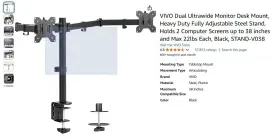 27E6CA KOORUI Dual Curved Gaming Monitor Mount #2