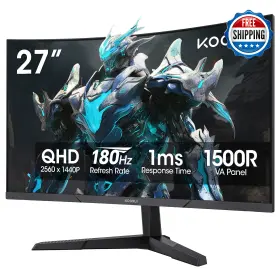 B0D2R2GXK8 KOORUI Curved Gaming Monitor Qhd Display