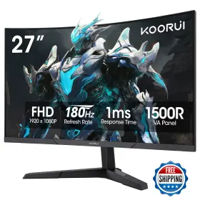 B0D547L48X KOORUI Curved Gaming Monitor Display