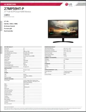 27MP59HTP LG Ips Dual Hdmi Monitor #3