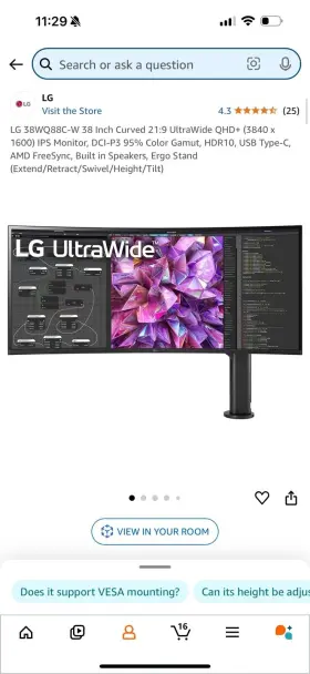 38WQ88C-W.AEK LG Monitor Pixels Quad Led Whit