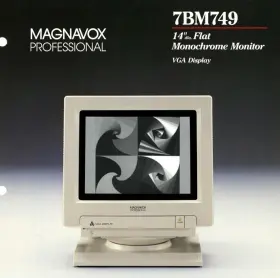 7BM749 MAGNAVOX Vga Monochrome Monitor Swivel Base Box