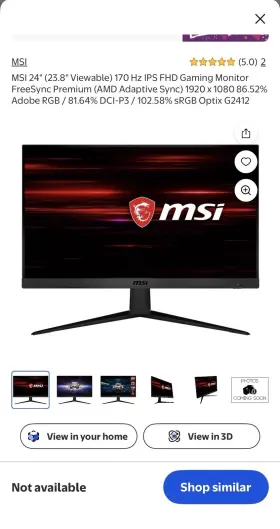 OPTIX-G2412 MSI Ips Gaming Monitor Freesync Pixels