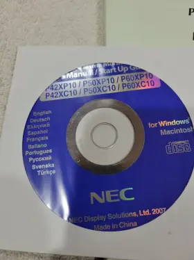 50XP10 NEC Plasmasync Plasma Tv Monitor Manual Dvd #3
