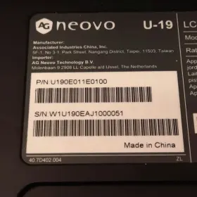U190E011E0100 NEOVO Lcd Monitor Vga Dvi Inputs #2