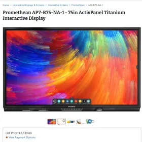 AP7-B75-NA-1 PROMETHEAN Activpanel Titanium Touchscreen Tv