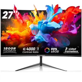 B0DQL3VC19 RAYWEGO Curved Monitor Borderless Display Contrast