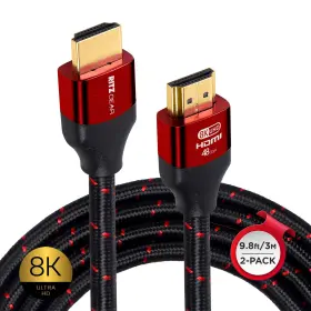 B08W8HVH3T RITZ GEAR Hdmi Cable Pack Gbps Ultra High Braided