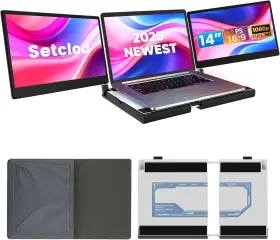 710436763423 SETCLOD Fhd Laptop Monitor Extender Triple Compa