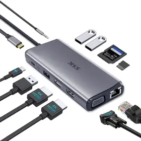 B0BP753CYN SSK Usb Docking Station Dual Monitor Hdmi Adapter