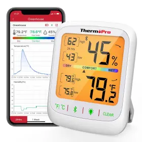B08J7VXPLV THERMOPRO Bluetooth Hygrometer Thermometer Remote
