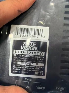 LCD-1212TW TOTE VISION Monitor Vga Rca Video