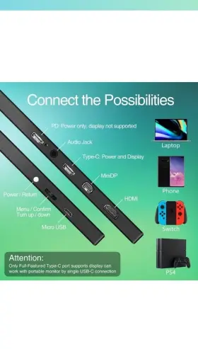 156DM2 UPERFECT Monitor Usb Fhd Hdr Nintendo Switch #3