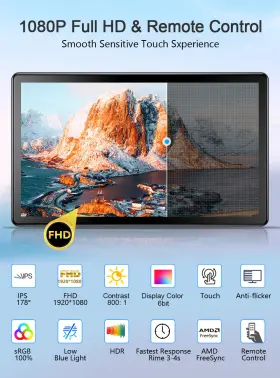 B0905M156HWL UPERFECT Touchscreen Monitor Hdmi Vga Dvi Screen #2