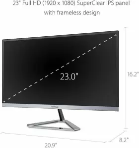 VX2376-SMHD-B VIEWSONIC Frameless Widescreen Ips Monitor Hdmi #3