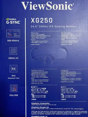 XG250 VIEWSONIC Ips Gaming Monitor Gsync #2