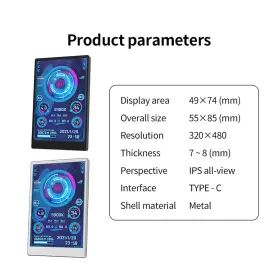 W001-A173 VIPJQ Ips Usb Screen Cpu Ram Hdd Data Monitor #3