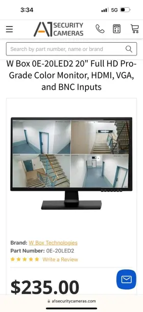 0E-20LED2 W-BOX Prograde Monitor Hdmi Vga Bnc Inputs #2