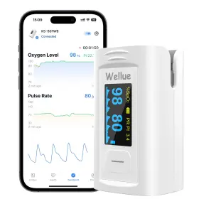 B0DMNYYH1H WELLUE Bluetooth Pulse Oximeter Fingertip Blood