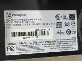 L2210NW WESTINGHOUSE Lcd Monitor Dvi Vga Power Cables #2
