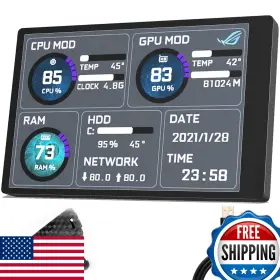 B09WJGP8BN WOWNOVA Argb Monitor Ips Usb Display Cpu Gpu Ram