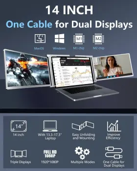 637609875540 YUTOO Triple Laptop Screen Extender Windows #2