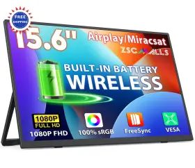Zscmalls P156ahbw Portable Monitor 15.6 1080p Ips Wireless Usb C Hdmi Built In Speakers Zscmalls P156ahbw Portable Monitor 15.6 1080p Ips Wireless Usb C Hdmi Built In Speakers