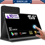 Eviciv 15.6" Portable Monitor 2000:1 Hdr Touch Screen Usb C 1920*1080 W/vesa Ips. Fixed Price $83.99.