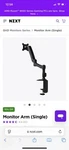 Nzxt Monitor Arm. Fixed Price $50.00.